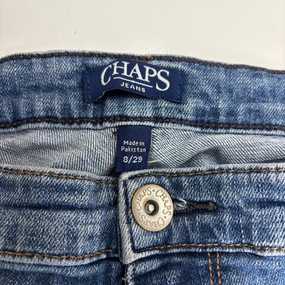 Chaps Slim Boyfriend Women's size 8 Medium Wash Blue Denim jeans - Picture 2 of 4